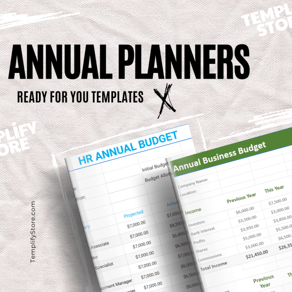 Annual Planners Templates